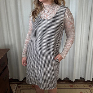 Giorgio Sant Angelo 100% Linen Woven Gingham Dress • Size: 6